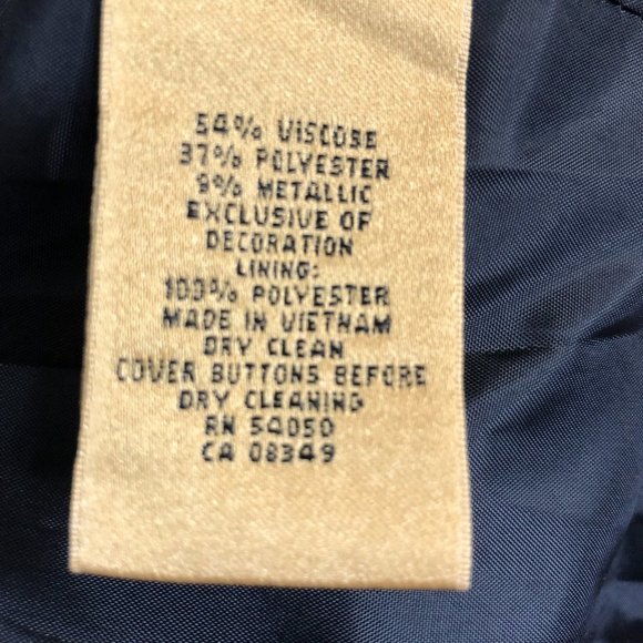 𝅺new - NIPON BOUTIQUE Metallic Silver & Black Floral Blazer - Size 12 - Picture 5 of 6